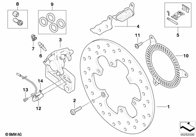 34218530065 - Brakes: Brake Caliper Without Pads, Rear for BMW-Motorrad Image