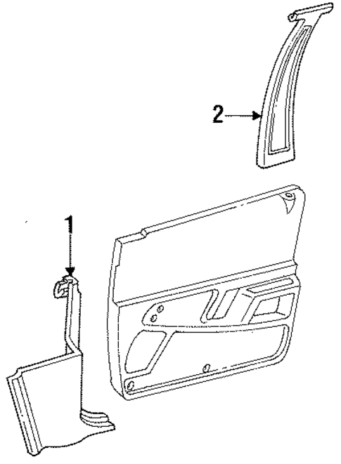 Interior Trim - Pillars for 1990 Ford Tempo #0