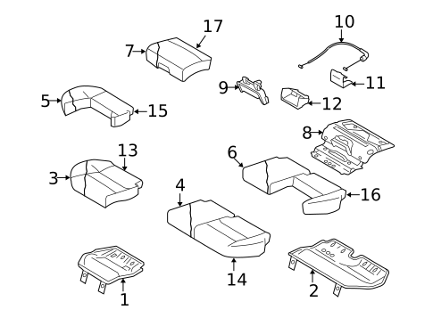 Rear Seat Components for 2008 Volvo V50 #1