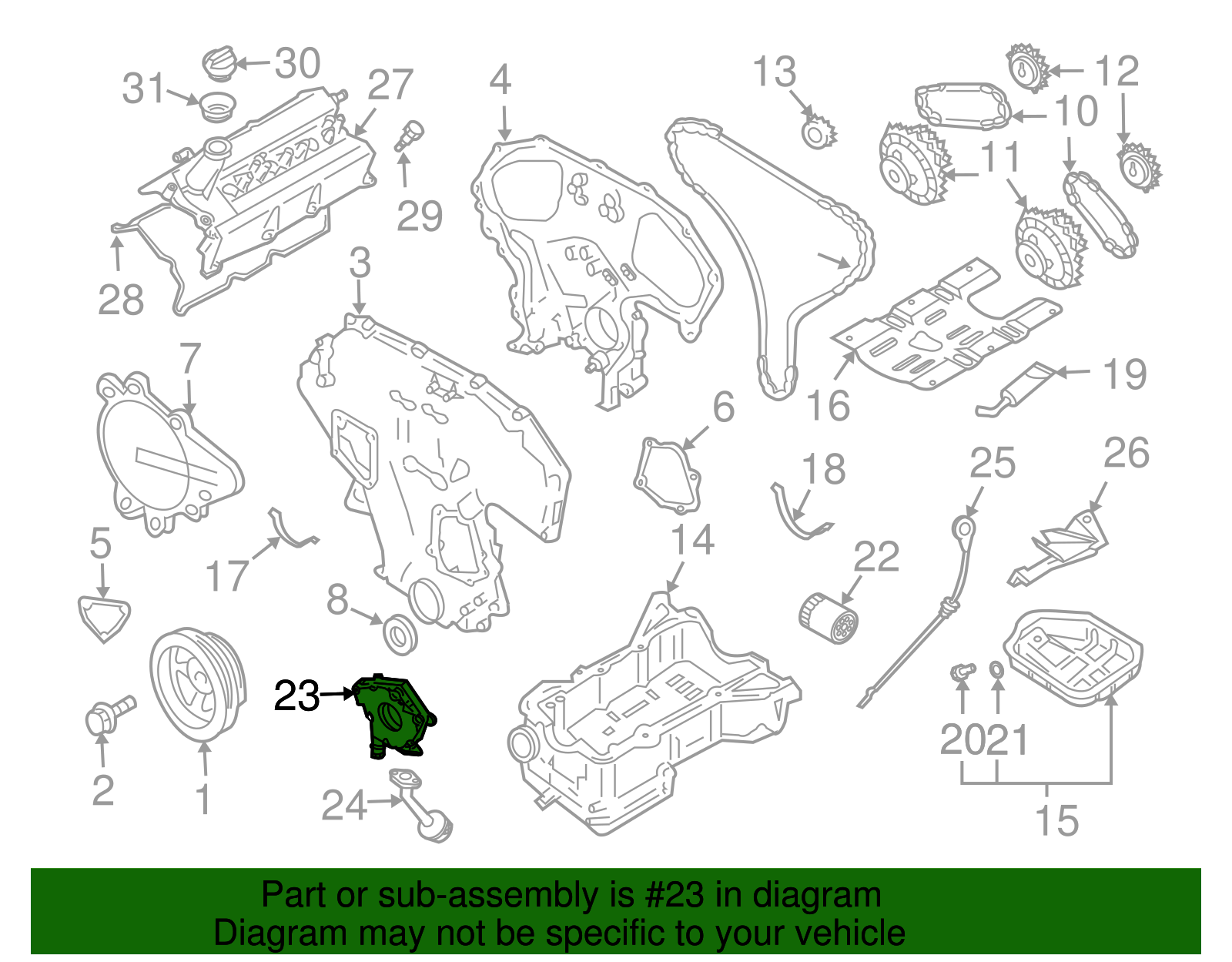 2000-2014 Nissan Oil Pump 15010-8J10A | QuirkParts