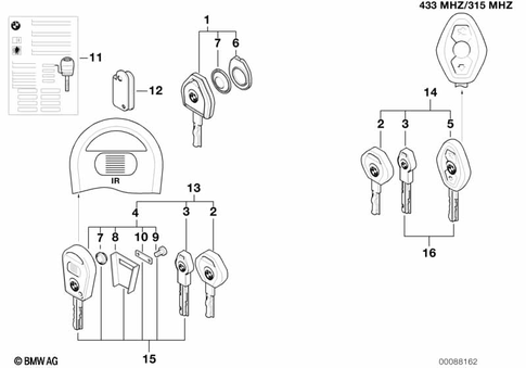 Master Key Locking / Key for 2005 BMW X5 3.0i #0