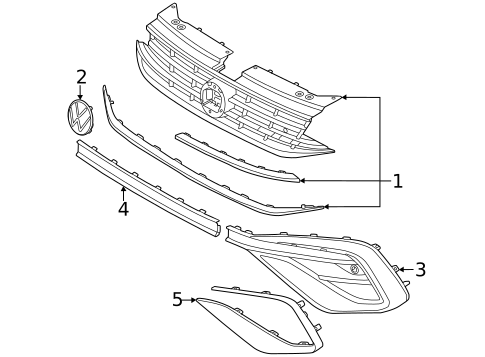 Grille for 2022 Volkswagen Tiguan #0
