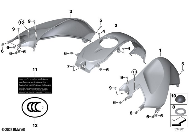 46638533573 - Frame and Mounting Parts: Tank Trim, Left - Rohteil/blank for BMW-Motorrad Image