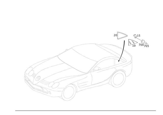 1996700106 - Windows: Glass Pane for Mercedes-Benz Image image