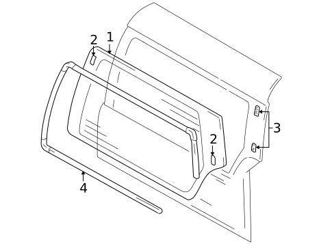 Glass - Lift Gate for 2001 Chevrolet Tracker #0