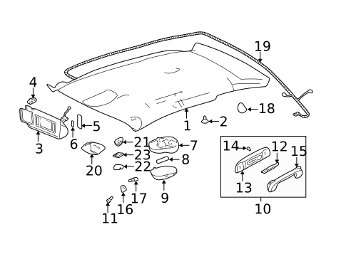 Interior Trim - Roof for 2003 Chevrolet Impala #0