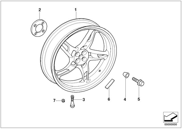 36312331909 - : Silver Rear Wheel - 5.00X17 mth2 for BMW-Motorrad Image