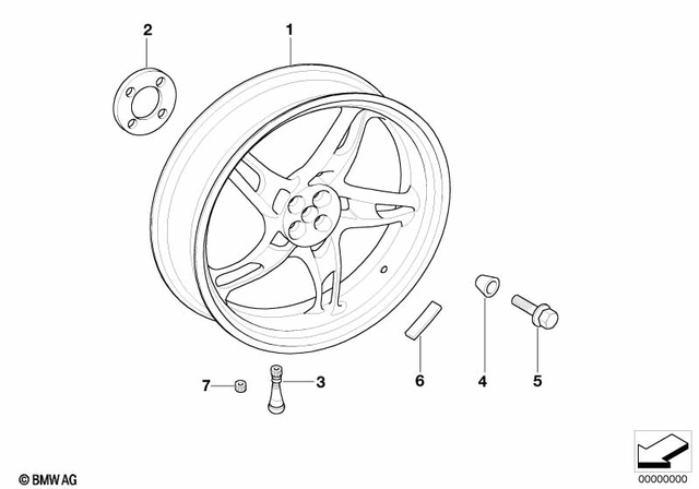 36312335268 - : Silver Rear Wheel - 5.50X17 for BMW-Motorrad Image