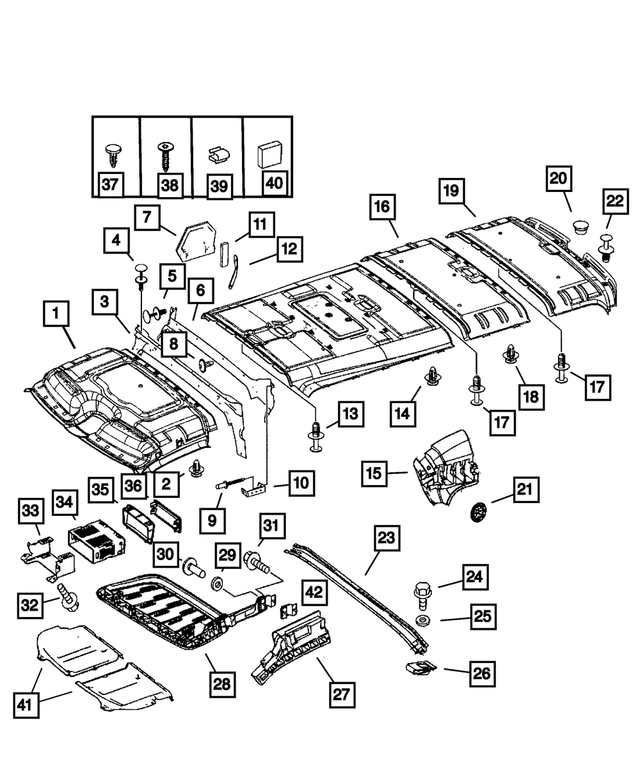 1HA89TDVAA - Interior Trim: Front Headliner for Mopar Image
