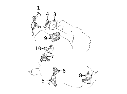 Engine & Trans Mounting for 2005 Lexus ES330 #0