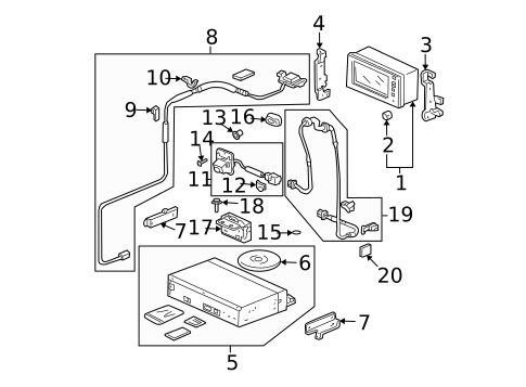 Navigation System Components for 2005 Acura MDX #0
