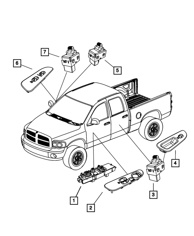 56049804AC - Electrical: Window And Door Lock Switch for Mopar Image