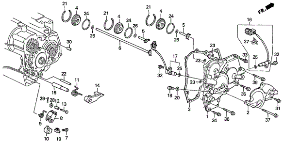 AT Right Side Cover for 1995 Honda Prelude #0