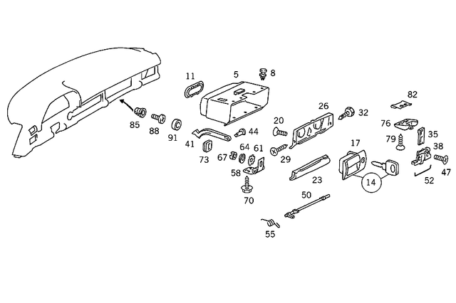 1266800291 - Panelling: Glove Compartment Housing for Mercedes-Benz: 280S, 280SE, 280SEL, 300SE, 300SEL, 380SE, 380SEC, 380SEL, 560SEC, 560SEL Image image