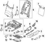 1EA881105D - Body: Cushion Frame for Volkswagen Image