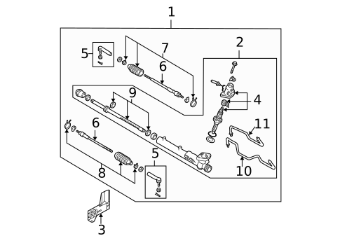Steering Gear & Linkage for 2002 Nissan Altima #0