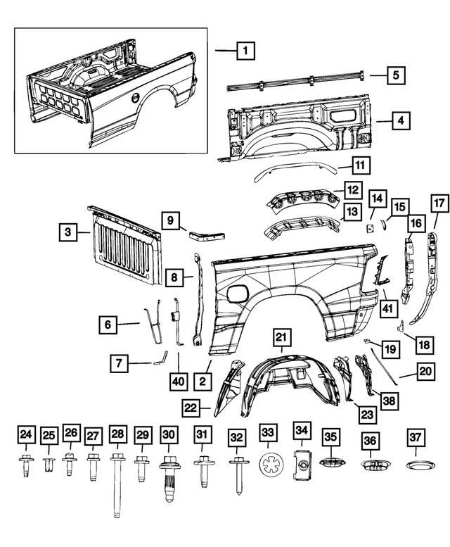 68312654AB - : Cargo Rail, Right for Mopar Image