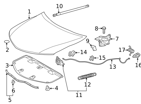 Hood & Components for 2012 Toyota Camry #0