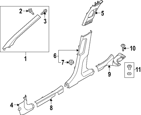 Interior Trim - Pillars for 2024 Hyundai Kona #0