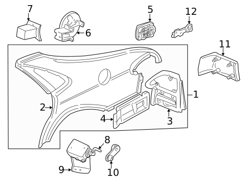 Quarter Panel & Components for 2001 Saab 9-3 #0
