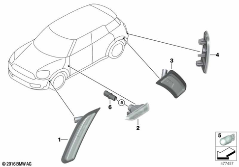 Turn Signals Front / Side for 2017 Mini Cooper SE ALL4 #0