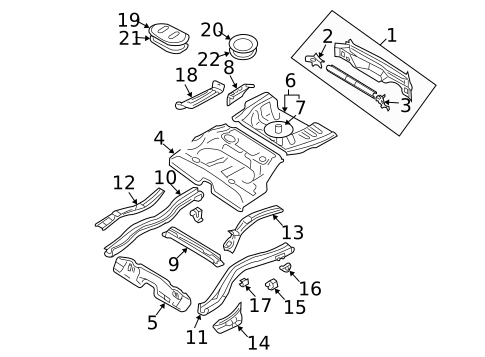 Rear Floor & Rails for 2005 Subaru Forester #0