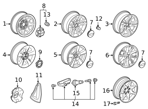 Tire Pressure Monitor Components for 2015 Chevrolet Tahoe #0