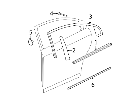 Exterior Trim - Rear Door for 2009 Saturn Aura #0