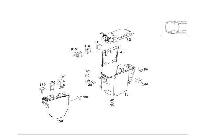 2045400124 - Electrical Equipment and Instruments: Equipment Compartment for Mercedes-Benz: C250, C300, C350, C63 AMG Image image