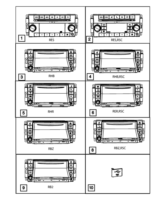 5091224AD - Electrical: Am/fm/cd/mp3 Radio for Mopar Image