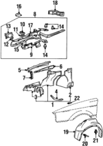 3A0809101B - Body: Apron Assembly for Volkswagen Image