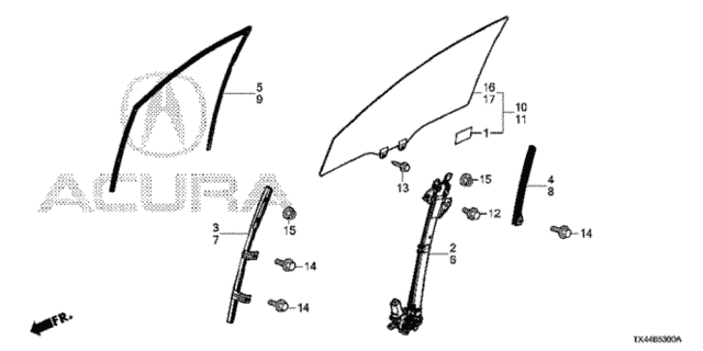 Front Door Windows  - Regulator for 2016 Acura RDX #0