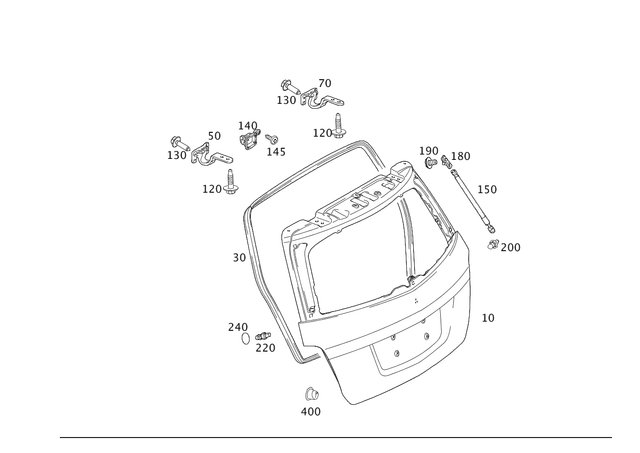 204690016464 - Rear-End Door: Cover for Mercedes-Benz Image image