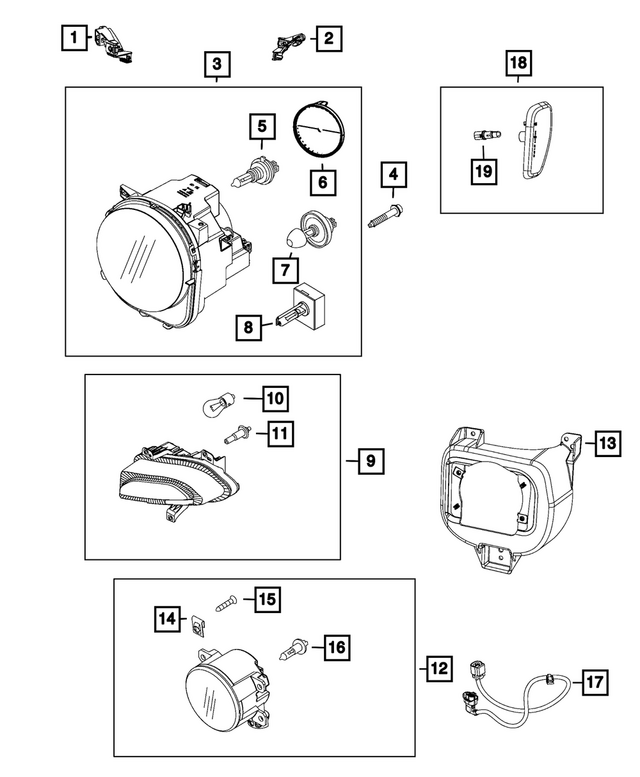 68360351AA - Electrical: Headlamp, Right for Jeep: Renegade Image