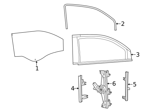 Glass - Door for 2019 Fiat 500 #0