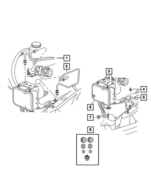 Hydraulic Control Unit, Brake Tubes and Hoses for 2009 Jeep Liberty #0
