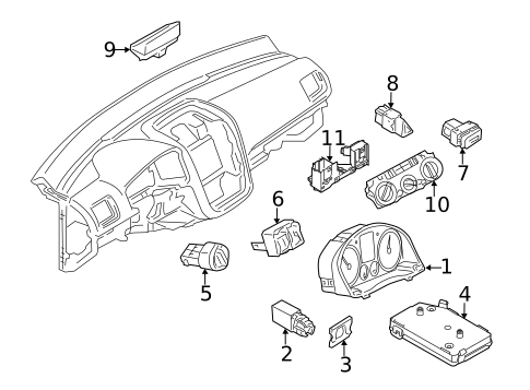 Cluster & Switches for 2012 Volkswagen Jetta #2