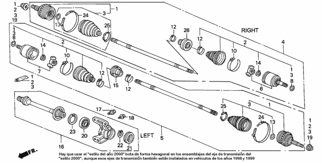 Driveshaft (3) for 2001 Honda Accord #0
