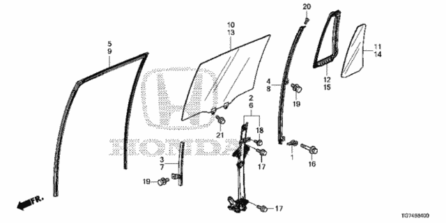 Rear Door Glass - Door Regulator for 2019 Honda Pilot #0