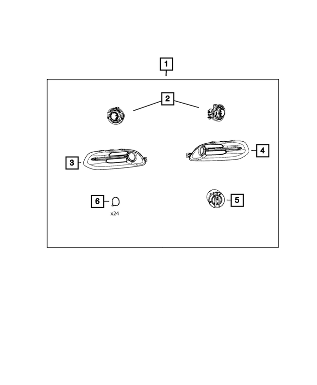 68163974AB - Mopar Accessories - Component Parts: Fog Lamp Bezel, Right for Mopar Image