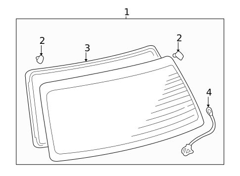Glass - Lift Gate for 2001 Toyota Highlander #0