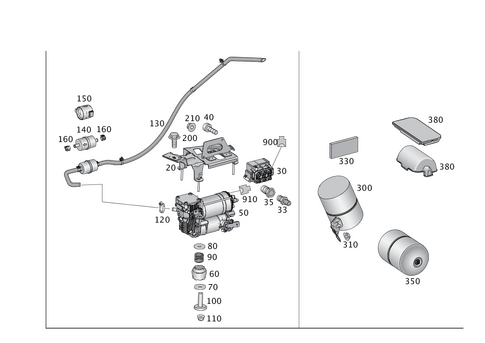 Compressor, Pressure Reservoir and Valve Unit for 2018 Mercedes-Benz GLE550e #0