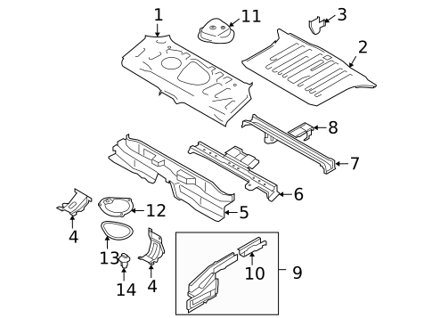 Rear Floor & Rails for 2012 Nissan Cube #0