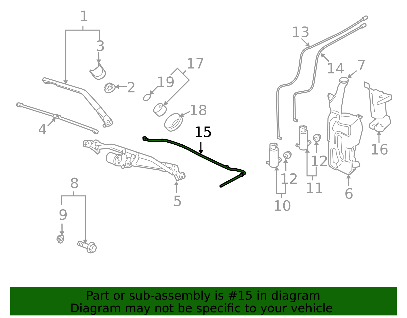 20908176 - 2007-2014 GM - Windshield Washer Nozzle Hose | My GM Part