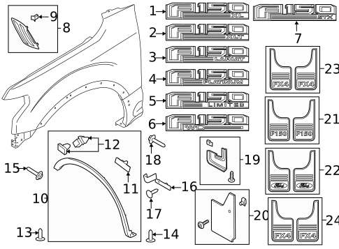 Exterior Trim - Pick UP Box for 2019 Ford F-150 #3