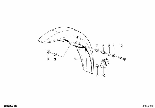 46611450668 - Frame and Mounting Parts: Mudguard Front Prime Coated -  for BMW-Motorrad Image