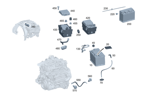 Battery, Starter and Alternator Line for 2021 Mercedes-Benz C300 #0