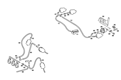 Vacuum Parts Used W/Air Conditioning Automatics for 1989 Mercedes-Benz 560SL #0