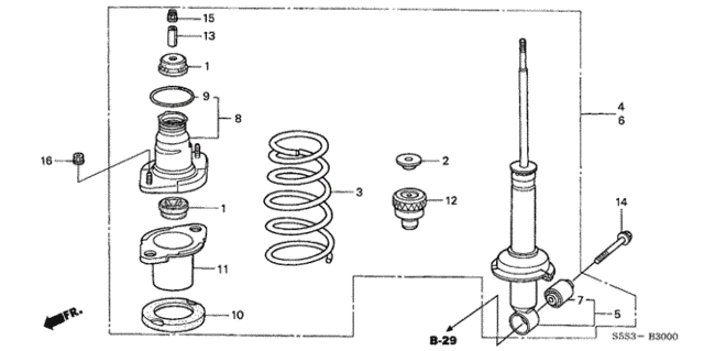 Rear Shock Absorber for 2005 Honda Civic #0