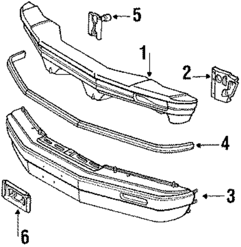 Front Bumper for 1985 Mercury Cougar #0
